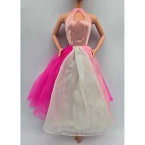 Vintage 1976 Barbie Best Buy Fashions #9577 Pink Dress Gown Satin Tulle Halter